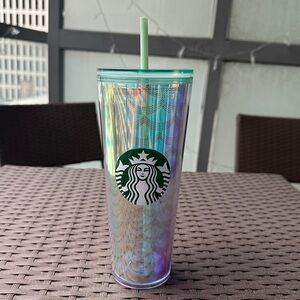 Starbucks Acrylic Iridescent Rainbow Siren Scales Cold Cup Mermaid Tumbler 24 oz